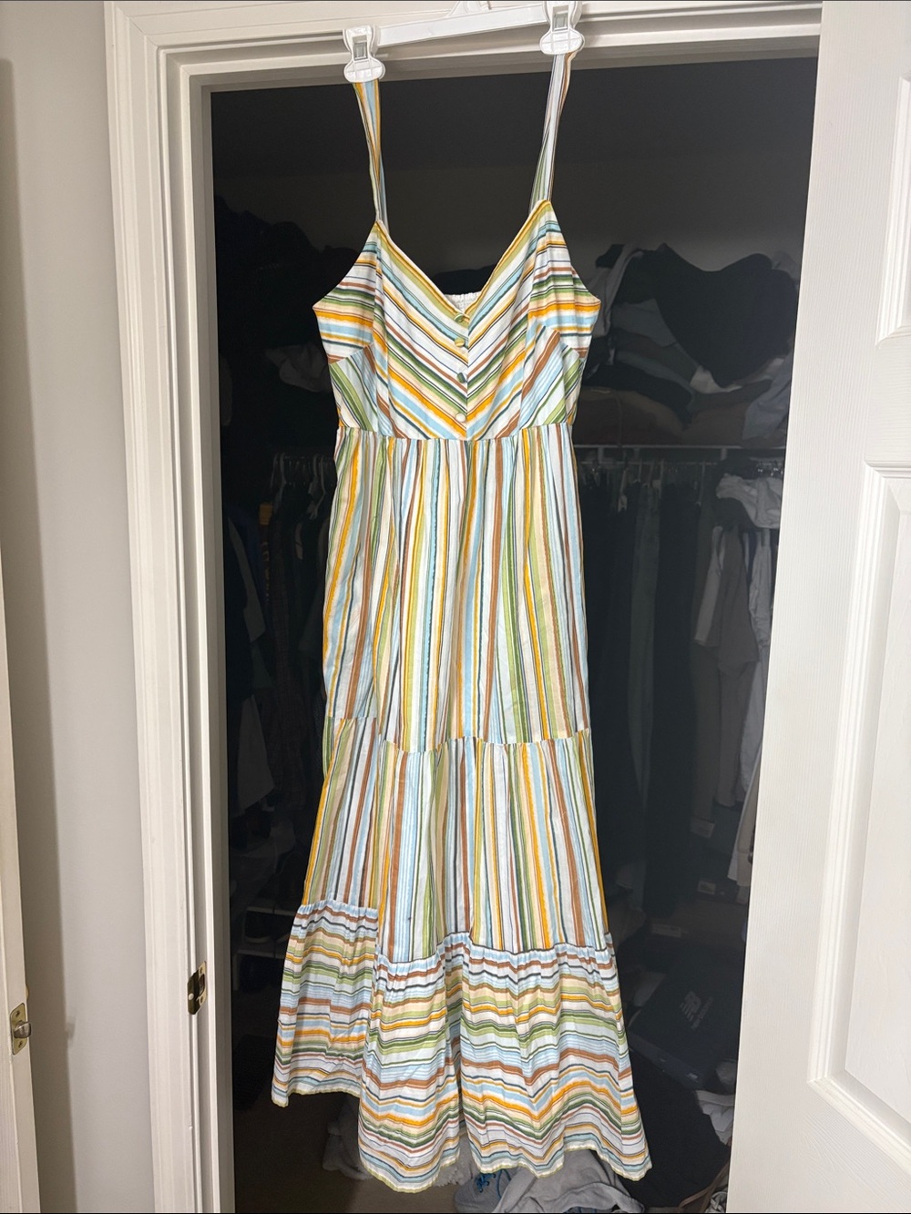 LC Lauren Conrad Multi-Stripe Spaghetti Strap Maxi Dress